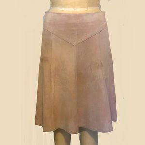 Pale pink suede skirt